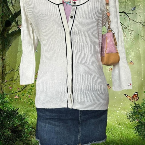 Vintage Tommy Hilfiger Babydoll 3/4 Sleeve Sweater Size L - Picture 4 of 8